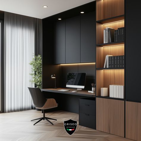 Home Office Design by Griseo Interior 🇮🇹 Follow @griseointerior if you love interior design ✍🏻 Floating Desks, Small Offices, Desk Solutions, Ergonomics Furniture, Floating Desk, Work Space Organization, Modern Houses Interior, Small Home Office, Home Office Setup