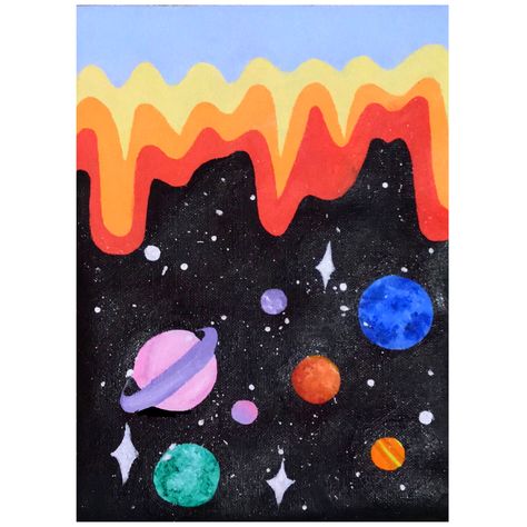 Sketsa Planet Aesthetic, Posca Crafts, Simple Space Painting, Planet Painting Easy, Drip Drawing, Galaxy Art Painting, Dripping Paint Art, Calculator Design, Planet Painting