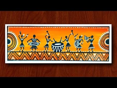 (67) Beautiful Warli Painting For Beginners | Warli Art | Tribal Art - YouTube Warli Art On A3 Sheet, Warli Paintings Easy, Worli Painting Designs, Warli Painting Ideas On Wall, Warli Painting Ideas On Paper, Warli Art Designs, Warli Arts, Warli Art Painting, Indian Art And Craft