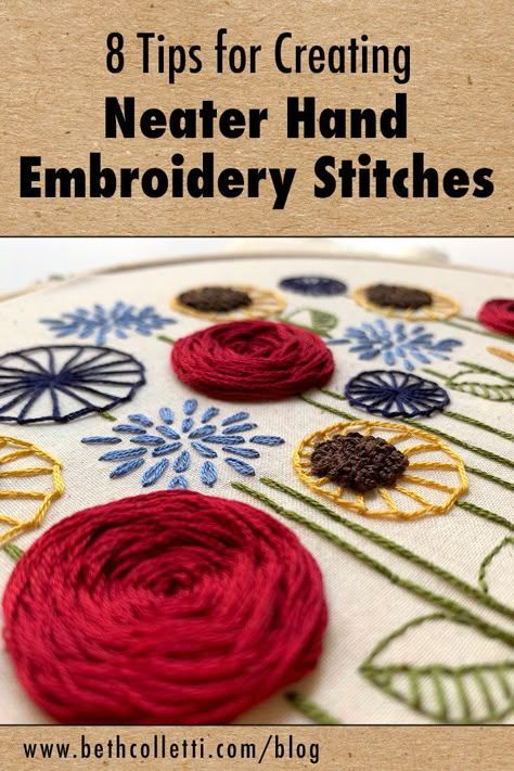 Basic Hand Embroidery Stitches, Embroidery Lessons, Basic Embroidery Stitches, Embroidery Stitches Tutorial, Hand Embroidery Projects, Hand Embroidery Flowers, Learn Embroidery, Needlework Embroidery, Creative Embroidery