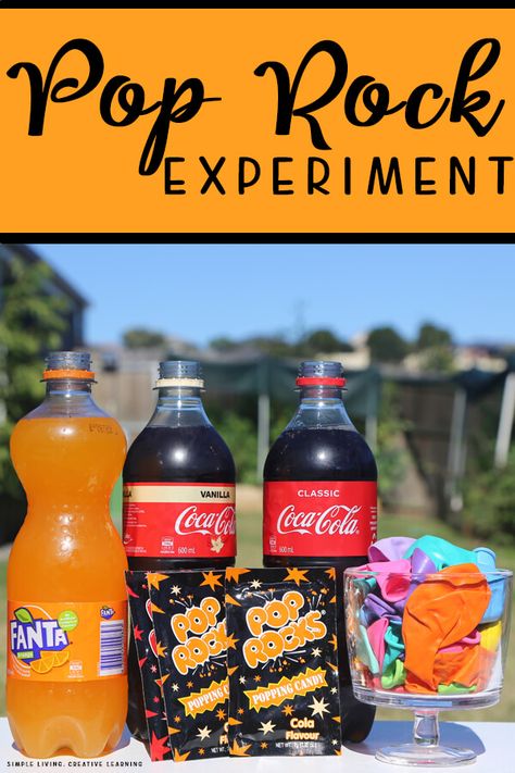 This fun pop rock experiment is a fun way for kids to learn about chemical reactions and carbon dioxide gas. Pop Rocks Experiment, Rock Experiments, Science Party Ideas, Science Experiments Kids Preschool, Science Printables, Study Craft, Winter Science, Vanilla Coke, Experiments Kids