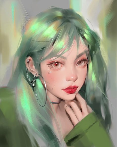 얼굴 드로잉, Digital Portrait Art, Light Eyes, Digital Painting Tutorials, Wow Art, Realism Art, Realistic Art, 영감을 주는 캐릭터, Digital Art Girl