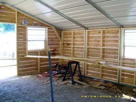 how to enclose a carport into a garage - Google Search Enclosed Carport, Carport Makeover, Portable Carport, Diy Carport, Carport Sheds, Horse Shelter, Pallet Walls, Carport Garage, Metal Carports