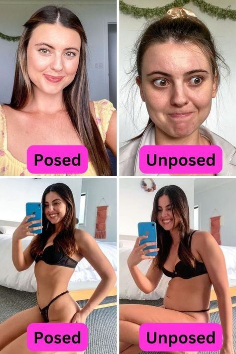 Explore the viral trend of posed vs. unposed photos showing the real vs. fake! ✨ The Beauty Standard, Stop Comparing, Normal Body, Before After Photo, Perfect People, Beauty Standards, After Photos, Photo Series, Viral Trend