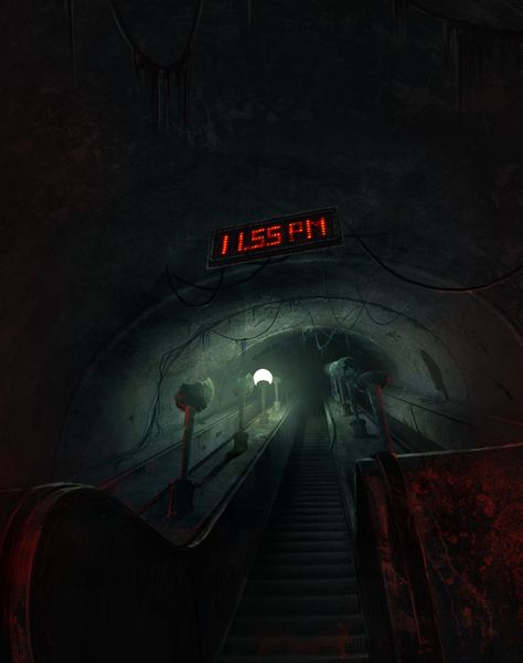 Urban Horror Art, Horror Scenery, Horror Setting, Horror Environment, Digital Horror, Scifi Horror, Metro 2033, Apocalypse Aesthetic, Post Apocalyptic Art