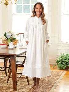 Drift Off Like Royalty In Eileen West's Whisper-Soft Royal Splendor Nightgown Vermont Country Store, Eileen West, Cotton Nightgown, Nightgowns For Women, Country Store, Nightgowns, Brushed Cotton, Sleepwear Women, Mandarin Collar