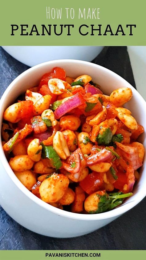 Peanuts Recipes Savory, Peanut Masala Recipe, Peanut Salad Recipes, Healthy Chaat Recipes, Indian Picnic, Peanut Chaat Recipe, Peanut Chaat, Easy Corn Recipes, Indian Sides