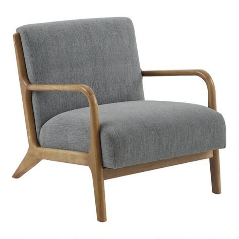 Ben Elm Textured Upholstered Chair - v1 Wood Lounge Chair, Mid Century Modern Armchair, Accent Arm Chairs, Chair Bed, Modern Armchair, Grey Chair, Seating Arrangements, Modern Elegance, Accent Furniture