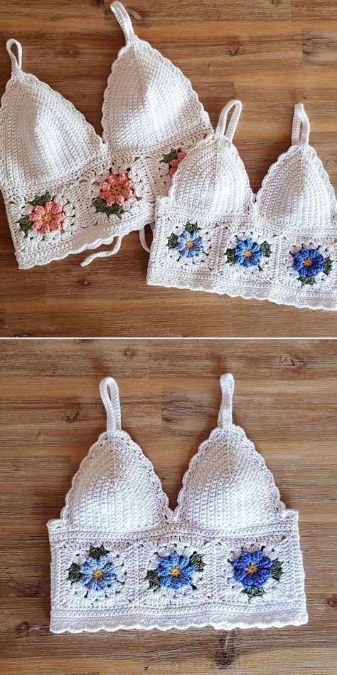 Crochet Halter Tops Free Patterns, Simple Crochet Crop Top, Crop Top For Kids, Crochet Bra Top Pattern, Crochet Halter Tops Free, Crochet Halter Top Pattern Free, Crochet Crop Top Pattern Free, Business Crochet, Crochet Bralette Pattern