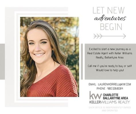 Lauren Horrell on Instagram: “✨Excited to announce my affiliation with Keller Williams Realty, Ballantyne Area as a Real Estate Agent✨  For years, I had an interest in…” New Agent Announcement Real Estates, Real Estate Agent Announcement, New Real Estate Agent Announcement, Vintage Floral Tattoos, New Real Estate Agent, Real Estate Agent Marketing, Floral Tattoos, Real Estate Advice, Real Estate Quotes