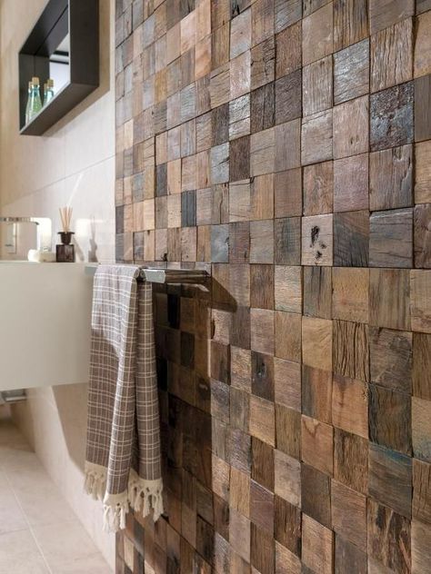 Bathroom Designs Ideas, Makeover Kamar Mandi, Wooden Wall Design, Wood Wall Design, Wooden Countertops, Wooden Bathroom, Into The Woods, Bathroom Designs, Designs Ideas