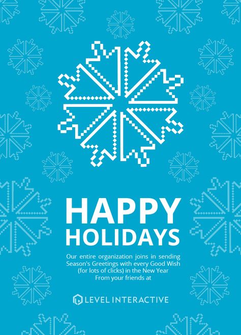 During my internship with Level Interactive I was asked to create a company holiday card to send to all of our current clients. Since we are a digital advertising agency focused on driving traffic for our clients I decided to play off our promise to get m… Company Holiday Card Design, Pf 2023, Company Holiday Card, Company Christmas Card, Creative Brainstorming, Xmas Postcard, Xmas Cards Design, Company Holiday Cards, Holiday Card Inspiration