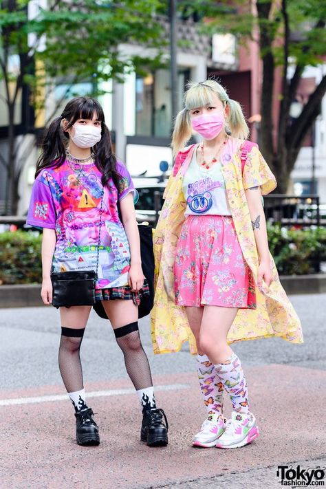 Harajuku Staffers Streetwear Styles w/ Twin Tails, ACDC Rag Spiked Choker, Chicago, Harley Davidson Tank Top, Panama Boy, Daisy Lovers, Angel Blue, Yosuke & Nike – Tokyo Fashion Spiked Choker, Acdc Rag, Harley Davidson Tank Tops, Angel Blue, Streetwear Styles, Asian Street Style, Soft Waves, Japanese Street Fashion, J Fashion