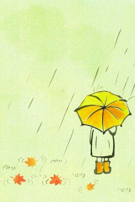 Umbrella Drawing, Yellow Rain Boots, Boots Print, Yellow Umbrella, Umbrella Art, Diy Watercolor Painting, 수채화 그림, Diy Watercolor, It's Raining