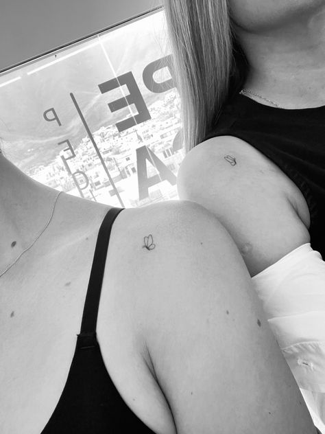 an idea for a tattoo with your best friend Tattoos For Childhood Friends, Childhood Friend Tattoos, Childhood Best Friend Tattoos, Cute Tattoos For Women, Best Friend Tattoos, Friend Tattoos, Tattoo Inspo, Childhood Friends, A Tattoo