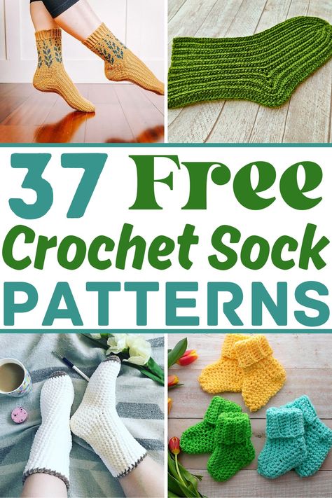 37 Cozy Crochet Sock Patterns For All Season Crochet Sock Patterns, Crochet Sock Pattern Free, Crochet Sock, Socks Crochet, Easy Crochet Slippers, Crochet Socks Pattern, Ravelry Crochet, Bed Socks, Cozy Crochet