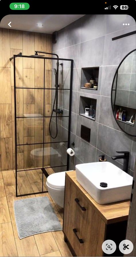 Toilet Design Industrial, Small Bathroom Industrial, Small Showroom Ideas, Industrial Ensuite Bathroom, Laundry Bathroom Combo Industrial, Industrial Design Toilet And Bath, Small Bathroom Redo, Bathroom Restoration, Loft Style Homes