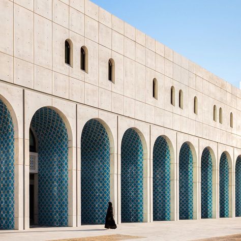 Darren Bradley on Instagram: “Abu Dhabi Cultural Foundation, designed by Perry Neubauer, Hisham Ashkouri, Basil Hassan, and founding partner Louis McMillen at The…” Arcade Architecture, Mosque Design, Arch Architecture, Facade Architecture Design, Mosque Architecture, The Tourist, Building Facade, Facade Architecture, Traditional Architecture