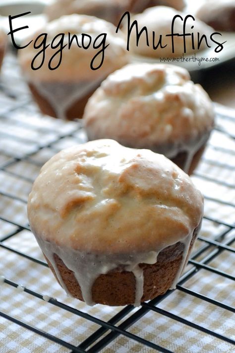 Eggnog Muffins, Eggnog Dessert, Eggnog Recipes, Mother Thyme, Muffins Blueberry, Muffin Tin Recipes, Eggnog Recipe, Egg Nog, Zucchini Muffins