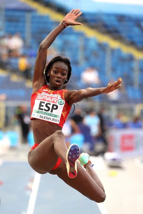 Fátima Diame (Spain) • 2024 European Team Championships (Chorzów) #longjump #athletics Fatima Diame, Fifa Cup, Athlete Food, No Meat Athlete, Athlete Motivation, Athletics Track, Sports Motivation, Athlete Nutrition, Vegan Athletes