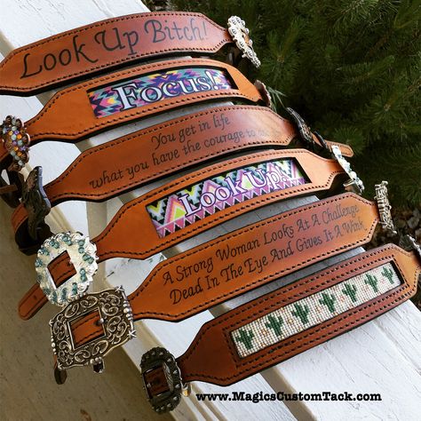 Magic’s Custom Tack Wither straps Www.magicscustomtack.com Western Leather Purse Straps, Tooled Leather Bronc Halter, Aztec Horse Tack, Wither Straps For Horses, Western Guitar Strap, Wither Strap, Baby Cows, Painting Leather, Country Western