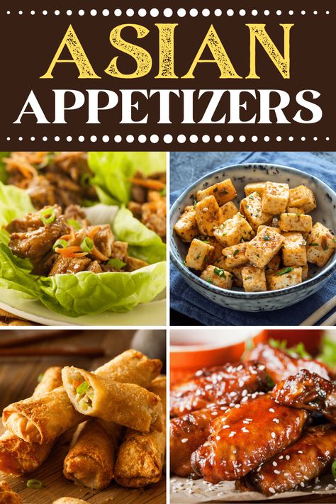 Easy Asian Potluck Recipes, Asian Starter Recipes, Asian Starters Appetizers, Thai Appetizers For Party, Japanese Appetizers Easy, Indonesian Appetizer, Asian Appetizers Easy, Asian Appetizers For Party, Appetizers Easy Recipes