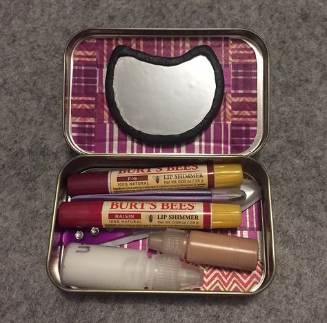 Imgur: The most awesome images on the Internet. Tin Makeup Kit, Altoids Tin, Mini Altar, Altoid Tin, Altoids Tins, Mint Tins, Handbag Essentials, What In My Bag, Cute Stationery