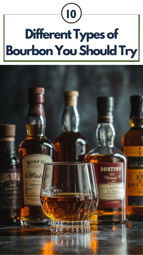 A glass of bourbon next to different types of bourbon bottles, showcasing a variety of rich amber tones and smooth, caramel-rich textures. Types Of Bourbon, Best Bourbon Whiskey, Bourbon Sour, Best Bourbon, Wheated Bourbon, Single Barrel Bourbon, Bourbon Tasting, Rye Bourbon, Best Bourbons