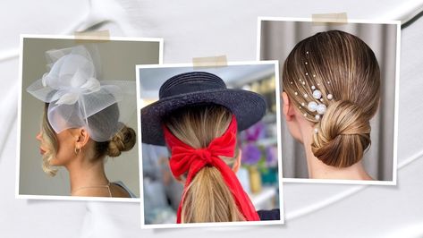 Gorgeous race-day hairstyles you can style under a fascinator or hat Race Day Hairstyles, Race Day Hair, Day Hairstyles, Edgy Pixie Cuts, Edgy Pixie, Gym Hairstyles, Blow Dry Hair, Simple Ponytails, Sleek Bun