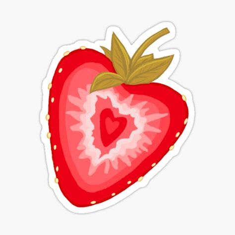 Strawberry Heart, Preppy Stickers, Strawberry Hearts, Homemade Stickers, Computer Sticker, Scrapbook Stickers Printable, Food Stickers, Heart Stickers, Paper Toys