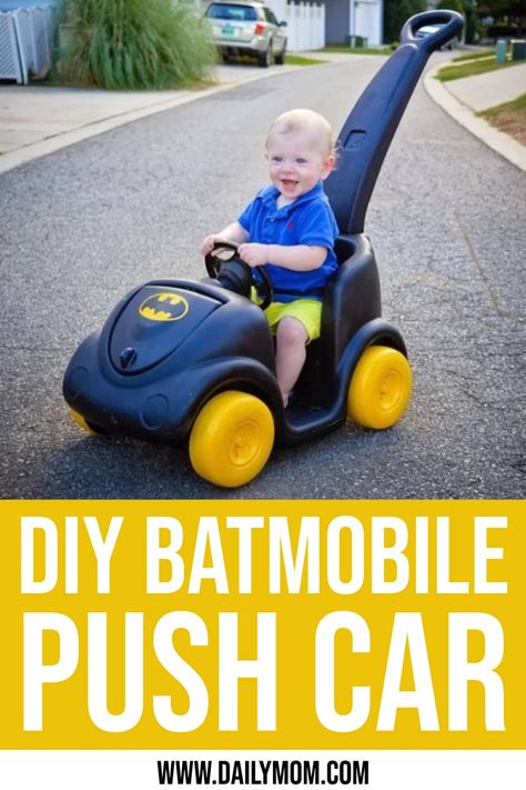 Cozy Coupe Makeover, Games With Kids, Car Makeover, Batman Diy, Batman Car, Driving Miss Daisy, Diy Kids Furniture, Diy Spray Paint, The Batmobile