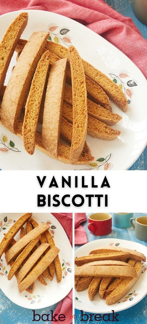 These sweet, simple vanilla biscotti are just begging to be dunked into your favorite hot beverage. This is the best easy biscotti recipe for beginners—nothing fussy or complicated! Vanilla Biscotti Recipe, Plain Biscotti Recipe, Biscotti Recipe Easy, Vanilla Biscotti, Easy Biscotti, Homemade Biscotti, Easy Biscotti Recipe, Biscotti Recipes, Recipe For Beginners