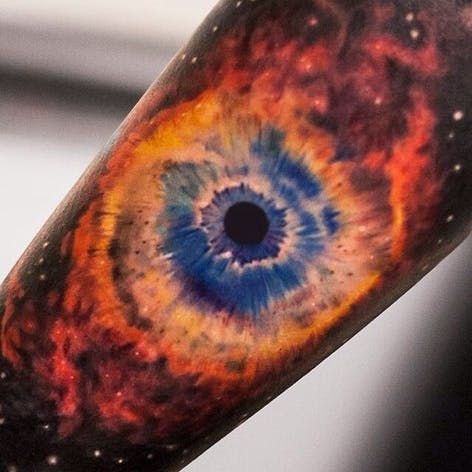 Space Tattoo Sleeve, Nebula Tattoo, Cosmos Tattoo, Helix Nebula, Universe Tattoo, Human Body Art, Galaxy Tattoo, Wicked Tattoos, Space Tattoo