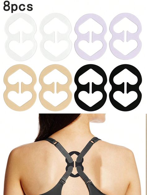 8pcs Bra Strap Clips,Invisible Bra Clasp,Women's Bra Straps Holder,Anti-Slip Buckles Conceal Straps,Back Conceal Straps (Black, White, Beige, Clear)I discovered amazing products on SHEIN.com, come check them out! Bra Strap Clip, Bra Strap Holder, Invisible Bra, Bra Strap, Womens Bras, Bra Straps, Crafts Sewing, White Beige, How To Find Out