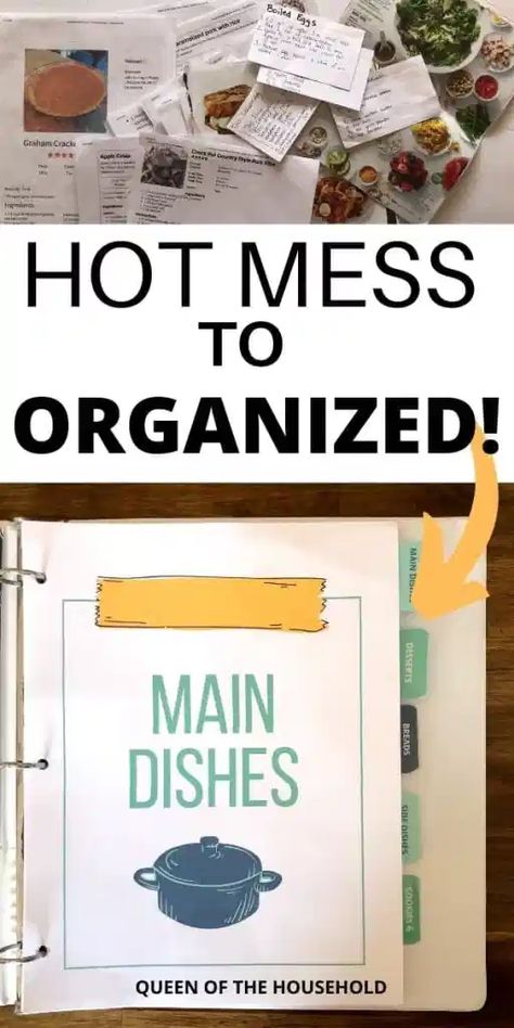 Organize Recipes, Christian Homemaking, Homemaking Tips, Recipe Binders, Recipe Binder, Binder Organization, Recipe Organization, Food Magazine, Hot Mess