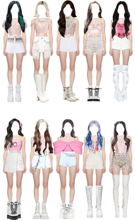 White Kpop Outfit, Boots Png, Idols Outfits, Kpop Fits, Outfit Kpop, Fashion Vibes, Dr Martens Boots, Performance Outfits, Random Aesthetic