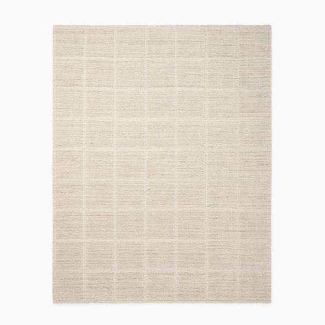 Lumini Grid Easy Care Rug | West Elm (US) Grid Rug, West Elm Kids, All Modern Rugs, Solid Color Rug, Solid Rugs, Canopy Bed, Kitchen Mirror, Neutral Rugs, Key Details