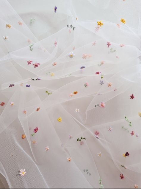 Embroidered Veil, Veil Floral, Floral Veil, Flower Veil, Colourful Flowers, Illusion Tulle, Future Wedding Plans, Embroidered Wedding, Wildflower Wedding