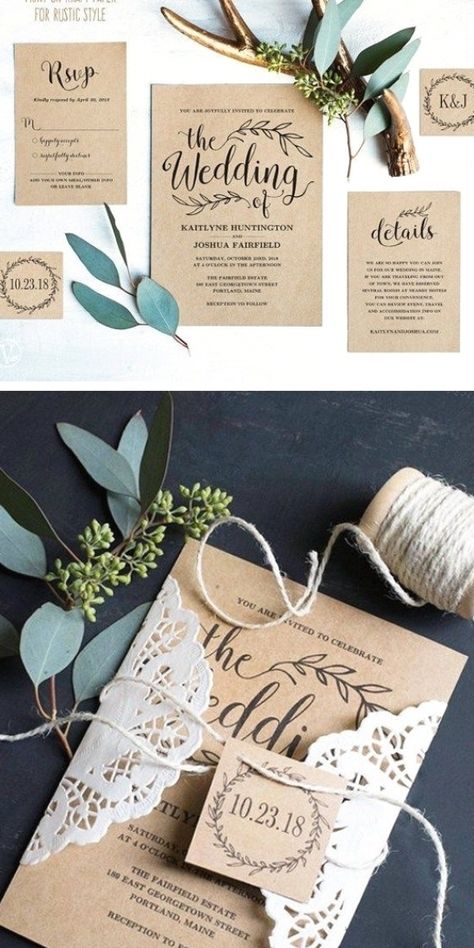 Kraft Wedding Invitations, Vintage Invitations, Simple Invitation, Minimalist Wedding Invitations, Beach Wedding Invitations, Simple Wedding Invitations, Vintage Wedding Invitations, Wedding Invitations Diy, Printable Wedding Invitations