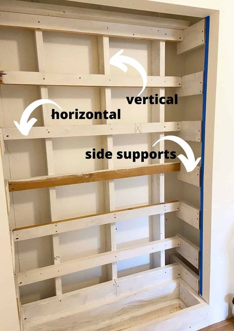 Hall Closet Bookcase, Closet Turned Bookshelf Built Ins, Closet Converted To Bookshelf, Turn Closet Into Built In Bookcase, Closet Turned Library, Closet Into Bookshelf, Closet Turned Into Shelves Built Ins, Closet Turned Into Bookshelf, Closet Turned Bookshelf