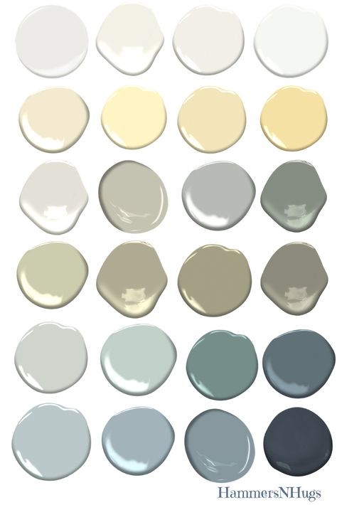 95 of the most popular farmhouse style paint colors from Benjamin Moore, Magnolia Home, and Sherwin Williams!  Download the free pdf guide with these colors categorized by warm and cool tones and use the included note sheet to help plan your next project with this farmhouse style paint guide! French Country House Decor, Magnolia Paint Colors, French Country Paint Colors, Country Paint Colors, French Country Color Palette, Kitchen French Country, Exterior Flooring, Ceiling Door, Paint For Walls