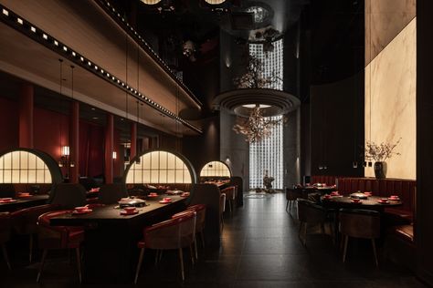 Chinese Restaurant Interior Design, Chinese Restaurant Interior, Club Design Interior, Luxury Restaurant Interior, Japanese Restaurant Interior, Japan Interior, Store Architecture, Zen Interiors, Architectural Lighting Design