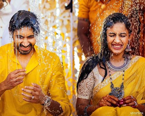 Niharika Konidela Wedding Pics, Niharika Konidela Marriage Pics, Indian Wedding Outfit Bride, Haldi Pics, Haldi Couple, Mangala Snanam, Haldi Photos, Haldi Photography, Function Photos