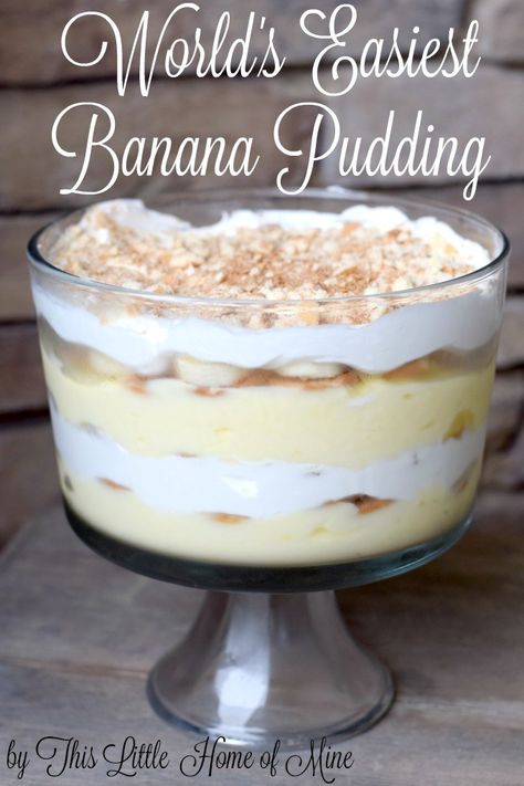 Banana Pudding Trifle, Easy Banana Pudding Recipe, Magnolia Bakery Banana Pudding, Banana Pudding Desserts, Easy Banana Pudding, No Bake Banana Pudding, Southern Banana Pudding, Banana Pudding Recipe, Banana Pudding Cake