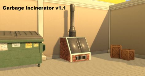 Garbage Incinerator, Yandere Simulator, Sims 4 Cc, Sims 4, Trash Can