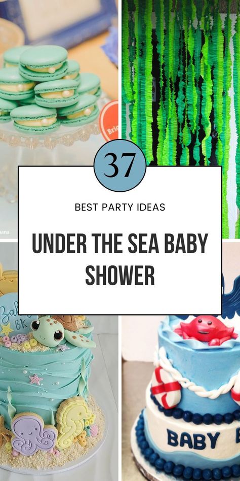 Plan a baby shower with gender-neutral, under the sea decorations, boys' cake ideas, and boho-inspired centerpieces. Explore colorful sea creatures and food ideas. Save and visit for more ideas! Shark Themed Baby Shower Ideas, Under The Sea Baby Shower Decorations, Baby Shower Under The Sea Theme, Under The Sea Baby Shower Ideas For Girl, Under The Sea Baby Shower Ideas For Boys, Ocean Theme Baby Shower Ideas, Under The Sea Baby Shower Ideas, Ocean Themed Baby Shower Ideas, Whale Baby Shower Cake