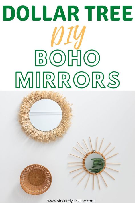 Diy Dollar Store Boho Decor, Boho Dollar Store Diy Bedroom, Dollar Store Boho Decor, Diy Boho Office Decor, Boho Dollar Tree Diy, Diy Boho Home Decor Dollar Store, Boho Store Display, Boho Dollar Store Diy, Boho Mirror Diy