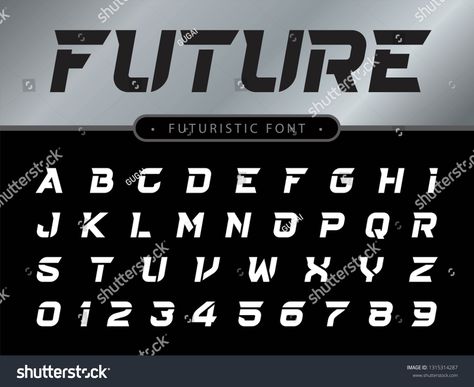 Vector of Futuristic Alphabet Letters and numbers, Future Techno stylized fonts, Black italic Letters set for sci-fi, Technology, digital, Geometric, military. #Ad , #SPONSORED, #Techno#Future#fonts#stylized Future Font Design, Future Font, Technology Font, Sci Fi Fonts, Shadow Logo, Alfabet Font, Futuristic Fonts, Stencil Font, Logo Number