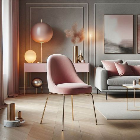 Modern Luxury Interior 🌟 Ever considered pink-grey-gold for elegance? 🎀🌪🌟 Tip: To achieve a chic Scandi living room, pair blush pink velvet dining chairs with gold steel legs, cozy side lamps, and subtle marble accents. 💥 Follow us for Daily Home Design Tips ✨ luxury home design elegant luxury home pink and gold room ideas my rich gold and pink room grey and gold living room ideas pink grey and gold living room interior living room #homedecor #interiordesign #homedesign #luxur... Living Room Ideas Pink And Grey, Pink And Gold Room Ideas, Gold And Pink Room, Gold Room Ideas, Living Room Ideas Pink, Grey And Gold Living Room, Pink And Gold Room, Luxury Interior Design Living Room, Scandi Living Room