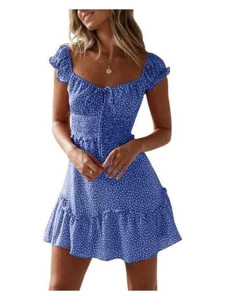 25 Best Dresses on Amazon 2024, According to Editors and Reviewers | Teen Vogue Blue Floral Mini Dress, Boho Dress Short, Summer Sundresses, Pleated Sleeves, Mini Sundress, High Waist Dress, Mini Robes, Ruffle Mini Dress, Plus Size Summer